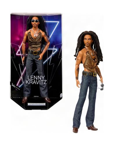 Barbie Signature Kenbassadors Lenny Kravitz | Modepop om te verzamelen uit de Kenbassadors-collectie, tourlook, verzamelverpakking, vanaf 6 jaar, JBJ43