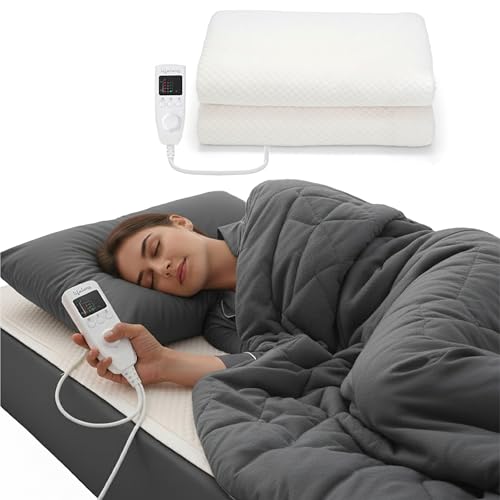 Lifelong Electric Under Blanket for Single Bed (180 x 92 cm) | Soft Fleece | Safe Heating Blanket Bed Warmer | 1-5 Temp Level & 1-10 hrs Timer | Detac
