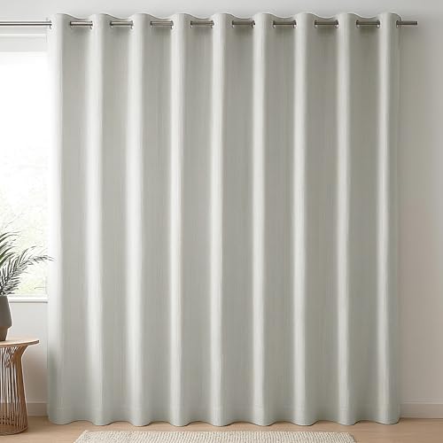 Hume Blockout Curtain, 240 x 221 cm, Chai Light Grey Colour, Vertical Stitching, Eyelet...