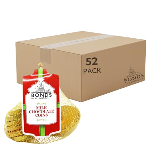 Bonds of London Milk Chocolate Gold Coins, Foil-Wrapped Chocolate Treats, Perfect for Gifting, Parties & Stocking Fillers, 75 g