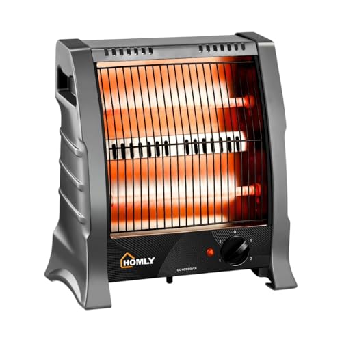 Homly Ritz 800 Watts Quartz Room Heater with Dual Heating Tubes | Dual Heating Settings For 400W & 800 W | Tip-over Protection|Cool Touch Shockproof B