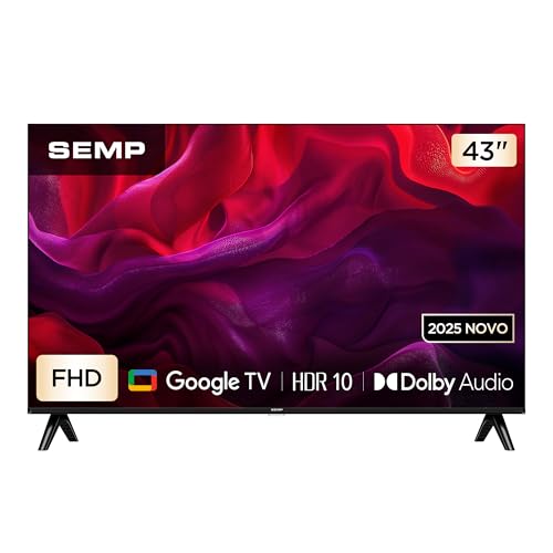 Smart TV Semp 43 Polegadas LED Full HD S42 WiFi Bluetooth Google TV 2 HDMI HDR10 Dolby Audio ​43S42