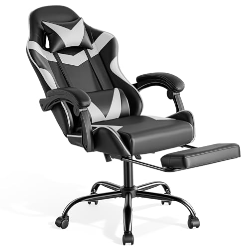 🔥 STARKER PREIS (-40%) Sweetcrispy Gaming Stuhl, Ergonomisch Gaming Chair, Modernes Weiß