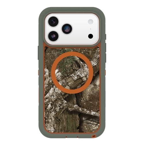 OtterBox iPhone 17 Pro Max Defender Series Pro XT Clear Case - Realtree - Green Camo - Tough, Rugged & Durable iPhone Case, Snaps on MagSafe