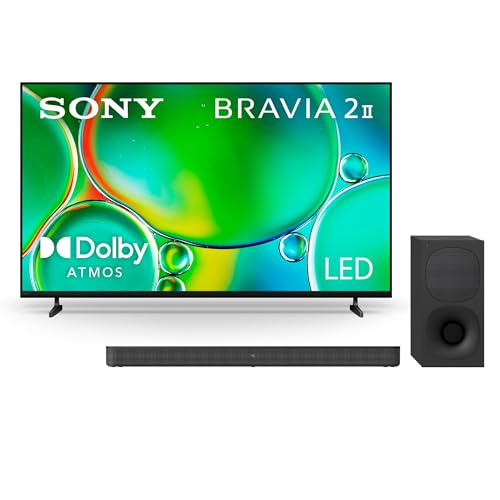 Sony BRAVIA 2 II 43-Inch 4K Ultra HD Smart TV (K-43S20M2, 2025 Model) with HT-S400 2.1ch Soundbar and Wireless Subwoofer Bundle 43 TV + HTS400