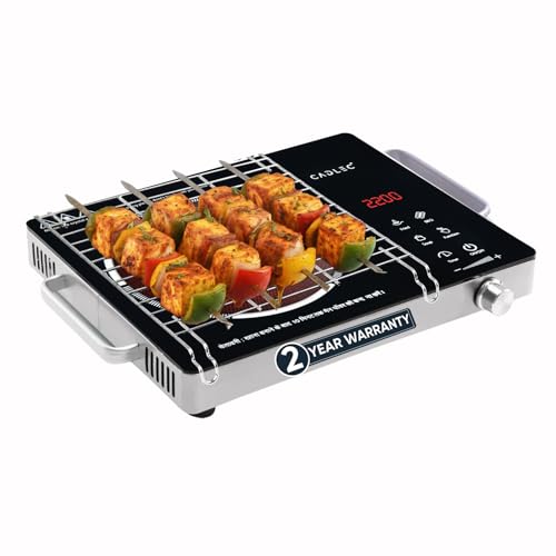 CADLEC HeatMate 2200W Infrared Cooktop | Versatile Cooking, All Utensils Compatible, 3 Preset Cooking Modes, Touch Control, Crystal Glass Plate & Digi