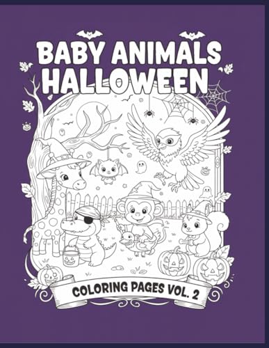 Baby Animals Halloween Coloring Pages Vol. 2