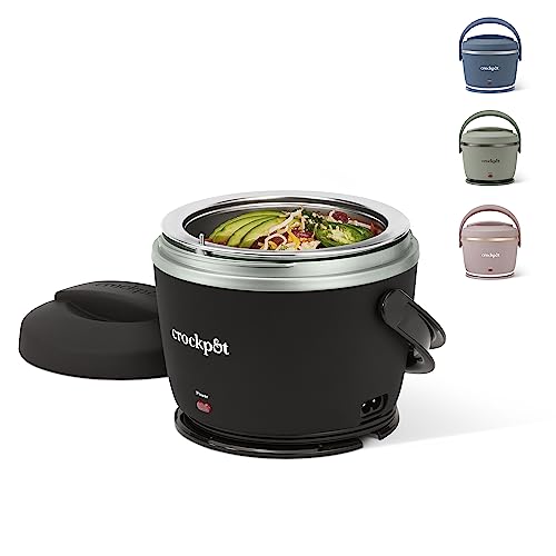 Crock-Pot Electric Lunch Box 20-Ounce Portable Food Warmer Black Licorice Perfect for Travel On-the-Go & Office Use (Pac