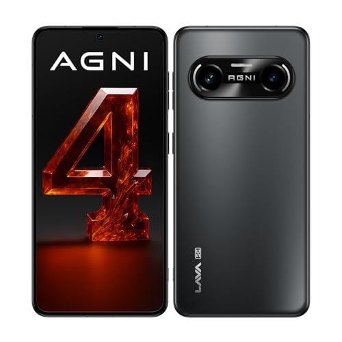 Lava Agni 4 5G (8GB RAM, 256GB Storage, Phantom Black) | Metal Body | MTK Dimensity 8350 Processor (1.4Mn+ Antutu) | 1.5K AMOLED Display | 50MP OIS Ca