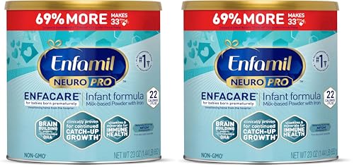 Enfamil NeuroPro EnfaCare High Calorie Premature Baby Formula, Milk-Based with Iron, Brain-Building DHA, Vitamins & Minerals for Immune Support, easy-to-digest proteins, Baby Milk, 23 Oz Can 23 Ounce (Pack of 2)