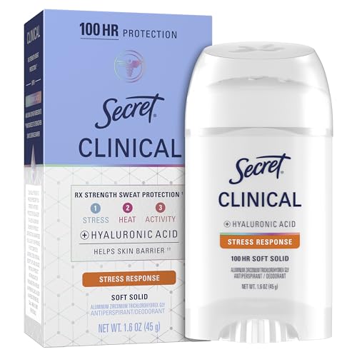 Secret Clinical Strength 100HR Soft Solid Antiperspirant and Deodorant for Women, Stress Response, 1.6 oz