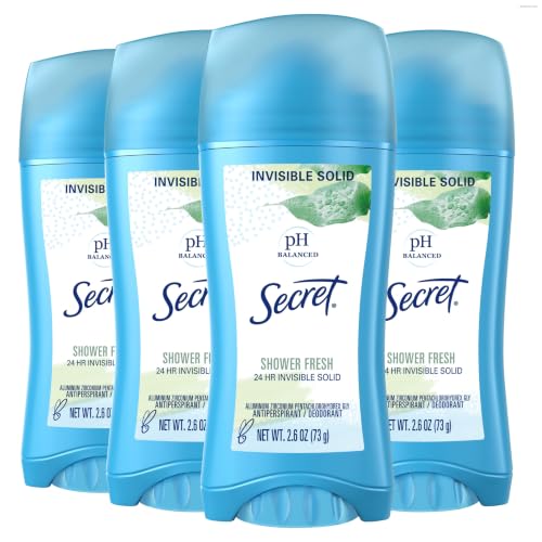 Secret Invisible Solid Antiperspirant and Deodorant, Shower Fresh, Twin Pack, 2.6 oz each