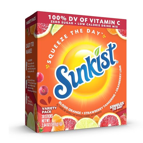Sunkist Soda Variety Pack Singles To Go Vit C 30 Total Sticks