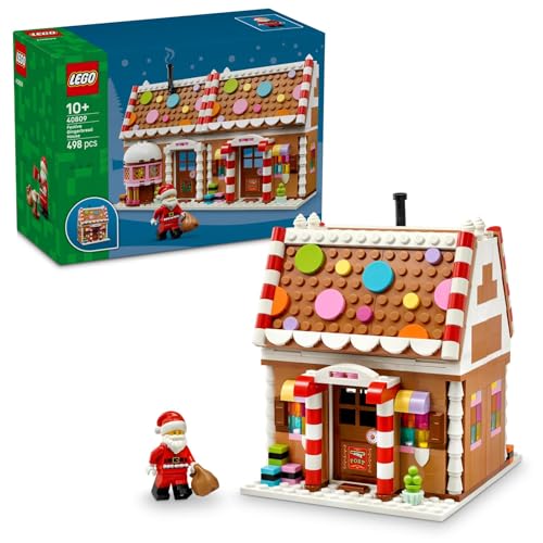 LEGO Winters Peperkoekhuisje - Kerst Speelgoed voor Kinderen - Bouwpakket met Kerstman Figuur en Kerstdecoraties - Kerstversiering - Cadeau voor Jongens en Meisjes 40809