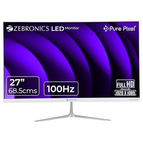 27” (68.5 cm) Bezel-Less LED Monitor, 100Hz Refresh Rate, IPS Display, HDMI, VGA, FHD 1920x1080, 250nits, Built-in Speaker, 16:9 Aspect Ratio, Anti-Gl