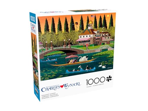 Buffalo Games – Pleasant Sunday – Charles Wysocki – 1000 Piece Jigsaw Puzzle ​ Colorful Puzzle for Adults – Precision-Cut Pieces, Beautiful Artwork, and Hours of Relaxing Fun
