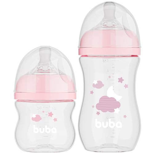 Kit 2 Mamadeiras Anticólica Buba Easy Flow 120ml E 270ml Branca