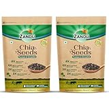 Zandu Chia Seeds 200GM Pack of 2 I Premium Raw Seeds I Rich in Omega3 Fatty Acids I Helps in Weight Management I Rich in Dietary Fiber I Rich in Protein I Resealable Pack