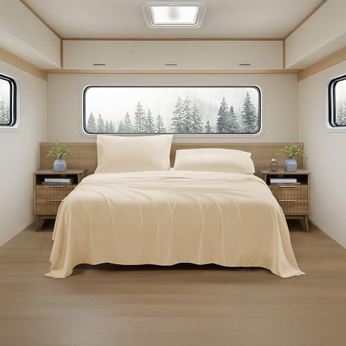 Camping Sheets Full Size - Outdoor Air Mattress Sheet Set – Built-in Corner Straps for Air Mattress & Camping Use – Desi