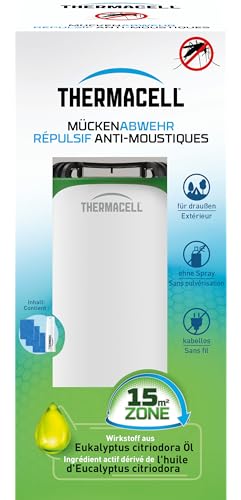 (-32%) Thermacell Mückenabwehr Protect, innovatives und dekoratives Mückenschutz Standgerät im modernen Design, für Garten, Terrasse und Camping, weiß-grün, 1 Stück