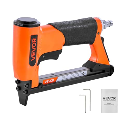 (-10%) VEVOR Druckluft-Tacker, Druckluftnagler für Feindrahtklammern der Serie 80, 12,8 mm Krone, 6-16 mm Länge, max. 150 Stk. Ladekapazität, für Polsterarbeiten, Holzarbeiten, Heimwerkerprojekte