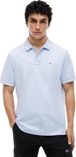 (-47%) Tommy Jeans Herren Poloshirt Tipped Regular Fit, Blau (Moonlight Iris), S