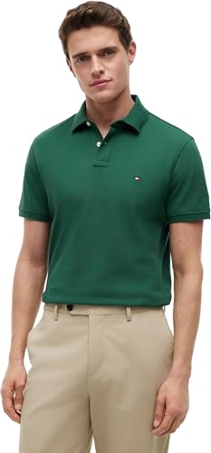 🔥 STARKER PREIS (-55%) Tommy Hilfiger Herren Poloshirt Kurzarm 1985 Regular Fit, Grün (Street Green), M