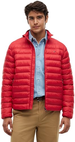 (-30%) Tommy Hilfiger Herren Steppjacke Packable Recycled Jacket Relaxed Fit, Rot (Medium Red), L