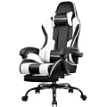GTPLAYER Computer Gaming Chair with Footrest (Pearl White)