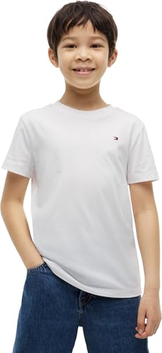 🔥 STARKER PREIS (-57%) Tommy Hilfiger Boy's Team Tommy Graphic T-Shirt Ss KB0KB10591 S/S T-Shirt, Weiß (Weiß), 12 Jahre