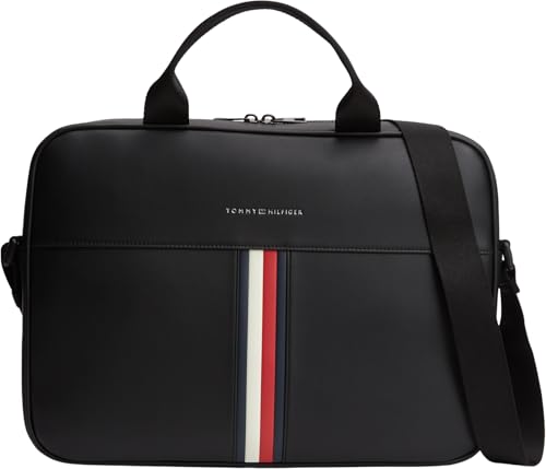 ⚡ BLITZDEAL (-54%) Tommy Hilfiger Herren Laptoptasche Metro mit Crossbody-Riemen, Schwarz (Black), Einheitsgröße