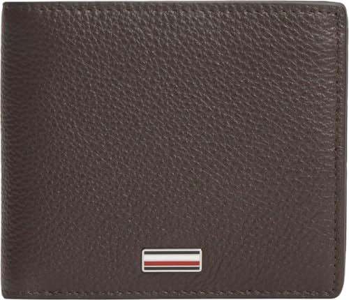⚡ BLITZDEAL (-52%) Tommy Hilfiger Herren Geldbeutel Central Flap and Coin aus Leder, Braun (Coffee Bean), Einheitsgröße
