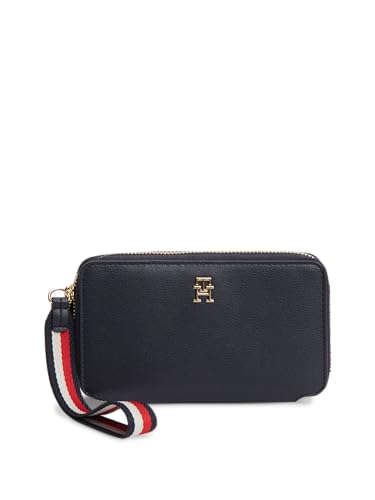 🔥 SELTEN SO GÜNSTIG (-50%) Tommy Hilfiger Th Logotape Compact Zip Around Aw0aw18699, andere Geldbörsen, Damen, Blau (Space Blue Corp), Einheitsgröße
