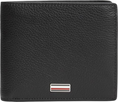 🔥 STARKER PREIS (-52%) Tommy Hilfiger Herren Geldbeutel Central Flap and Coin aus Leder, Schwarz (Black), Einheitsgröße