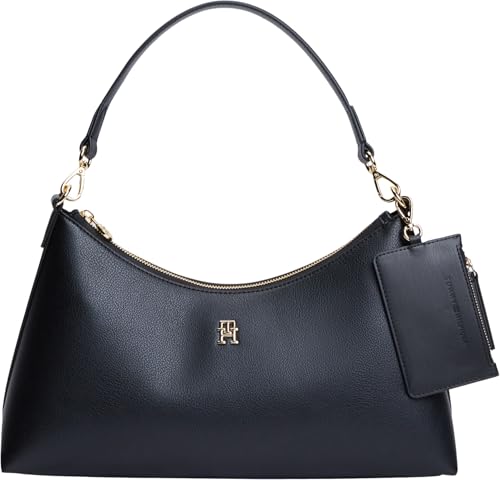 (-28%) Tommy Hilfiger Damen Schultertasche Icon mit Münztasche, Schwarz (Black), Einheitsgröße