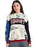Bewakoof Official Peanuts Merchandise Snoopy Womens Graphic Print Oversized Fit Full Sleeve Cotton Blend Hoodies