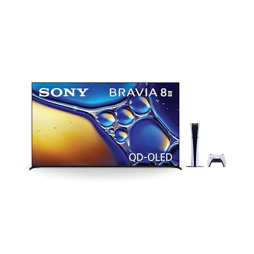 Sony BRAVIA 8 II 55 Inch 4K QD OLED Smart TV (K-55XR80M2, 2025 Model) with PlayStation 5 Digital Edition Slim Console Bundle 55 TV + PlayStation