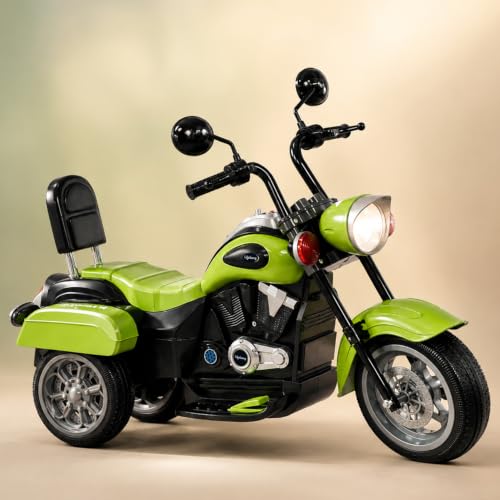 Lifelong Royal Electric Ride On Motor Bike for Kids, Semi Assembled Rechargeable Toy Bike One Touch Start,Light and Music, Long Battery Life, 3 Wheels