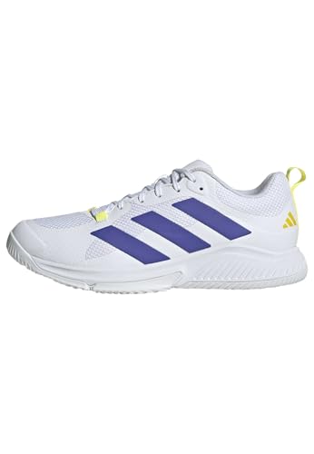 🔥 STARKER PREIS (-50%) adidas Herren Court Team Bounce 2.0 Shoes, FTWR White/Solar Purple/Solar Lemon, 42 2/3 EU