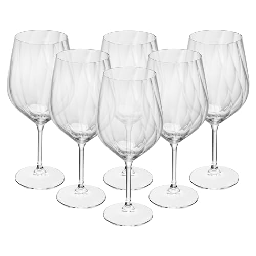 WOLFF - Jogo 6 Taça de Vinho Crex Optic 600ml Cristal Ecológico Bohemia