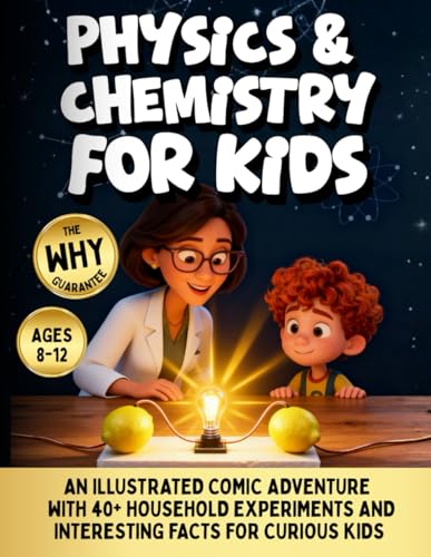 Physics And Chemistry For Kids: An Illustrated Comic Adventure with 40+ Household Experiments and Interesting Facts for Curious Kids Ages 8-12