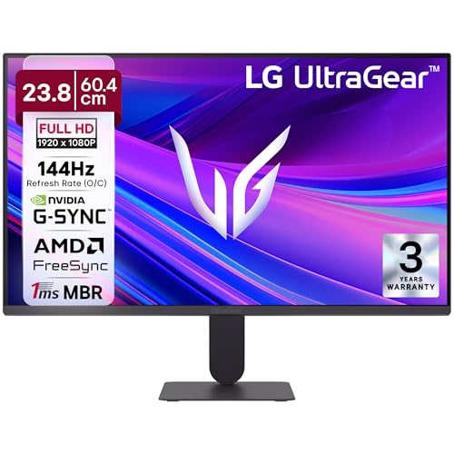 LG 24G411A 60.4 cm(24 Inch) Ultragear FHD(1920 x 1080) IPS Gaming Monitor, 1ms MBR, 144Hz (O/C), HDR10, NVIDIA G-Sync Compatible, AMD FreeSync, HDR10,