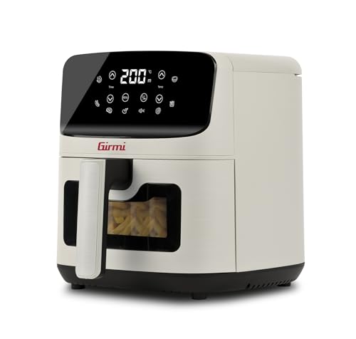 🔥 STARKER PREIS (-35%) Girmi FG27 "Ecofrit Lite" Heißluftfritteuse, 4,2 Liter, 1400 W, Digitalanzeige, 8 Programme, Timer, Einstellbare Gartemperatur, BPA-PFOA Safe, Rezeptbuch