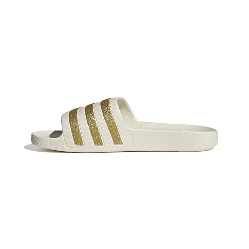 (-30%) adidas Damen Adilette Aqua Slides Sandal, Off White/Gold Met./Gold Met., 40.5 EU