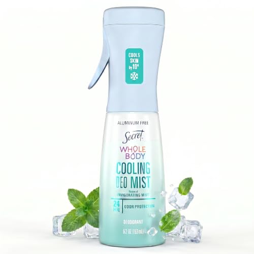 Secret Whole Body Cooling Deodorant Mist, Invigorating Mint, Aluminum Free, 5.2oz