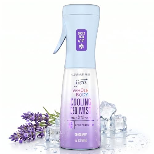 Secret Whole Body Cooling Deodorant Mist, Relaxing Lavender, Aluminum Free, 5.2oz