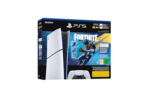 Sony, Pack Console PlayStation 5 Édition Numérique, 1 Jeu Fortnite Flowering Chaos (Code), 1 Manette DualSense avec Retour Haptique et Gâchettes Adaptatives, SSD Ultra-Rapide, Couleur : Blanche