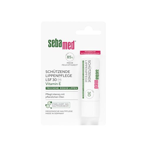 🔥 STARKER PREIS (-53%) Sebamed schützende Lippenpflege, Lippenpflegestift mit Lichtschutzfaktor 30, für trockene und rissige Lippen, pflegt intensiv mit pflanzlichen Ölen, ohne Mineralöle