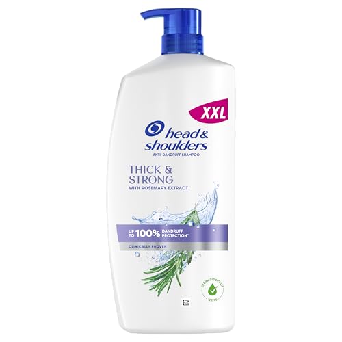 Head & Shoulders Thick & Strong Anti-Dandruff Shampoo 800ml Pump. With Rosemary Extract. Works Against Dandruff, Oil and Itch from the 1st Wash. Up to 100% Dandruff Protection, Clinically Proven