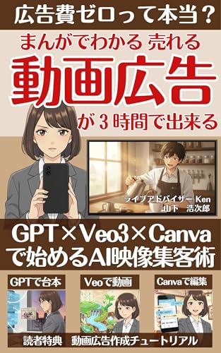 まんがでわかる売れる動画広告が3時間で出来る: GPT×Veo3×Canvaで始めるAI映像集客術